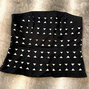 White House Black Market strapless top. Black and White. Size 12